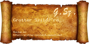 Grotter Szilárd névjegykártya